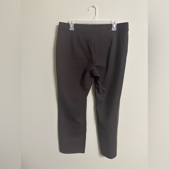 Eileen Fisher Graphite Stretch Crepe Slim Yoke Pants Size Large Petite Brown - Picture 2 of 6
